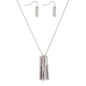 Yesterday, Today & Tomorrow Silvertone Necklace